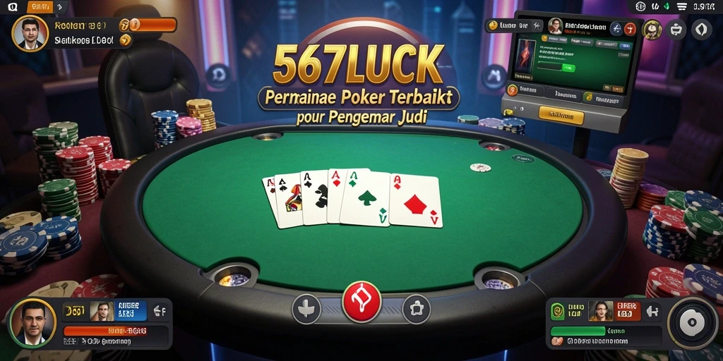 Tampilan gameplay Poker yang menegangkan di 567LUCK.