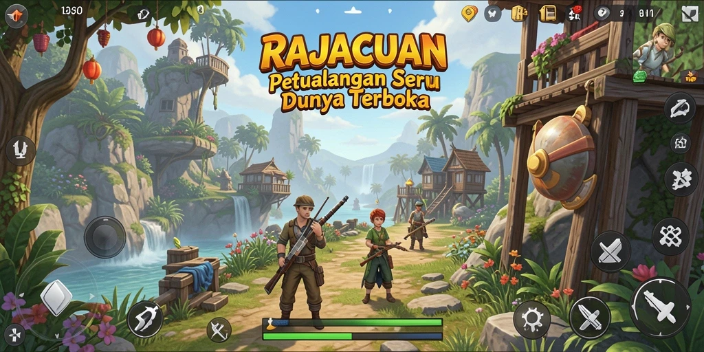 Tampilan gameplay seru RAJACUAN di dunia terbuka.